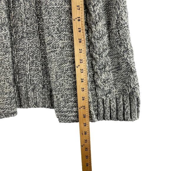 Lineamaglia Women's Wool-Blend Gray Sweater Large Open Cardigan Made in Italy - Picture 4 of 8